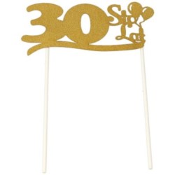 Złoty Topper na Tort na 30 URODZINY - 19cm