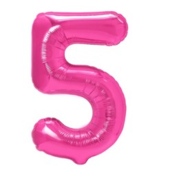 Balony foliowe ciemnoróżowe 40cm "5"