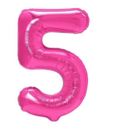 Balony foliowe ciemnoróżowe 40cm "5"