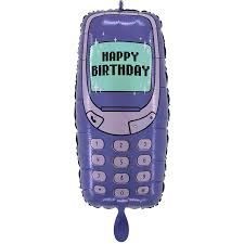 Balon foliowy Grabo telefon Happy Birthday 26x57cm