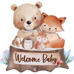 Balon foliowy Grabo Welcome baby Zwierzątka leśne