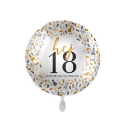 Balon foliowy Hej 18 Wszystkiego Najlepszego 43cm