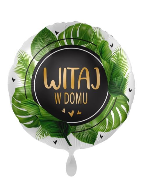 Balon foliowy Witaj w domu liście 43cm