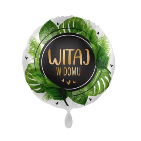 Balon foliowy Witaj w domu liście 43cm