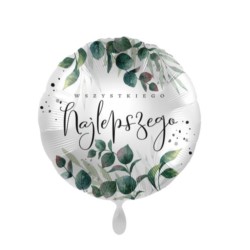 Balon foliowy Listki Wszystkiego Najlepszego 43cm
