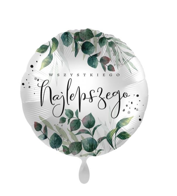 Balon foliowy Listki Wszystkiego Najlepszego 43cm