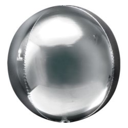 Balon, foliowy 15" ORBZ - kula srebrna