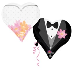 Balon foliowy 2 serce Wedding Couple 76 x 63 cm