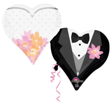 Balon foliowy 2 serce Wedding Couple 76 x 63 cm