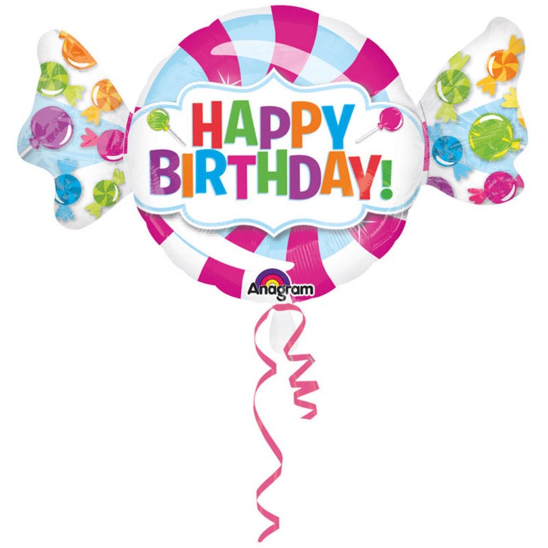 Balon foliowy Cukierek Happy Birthday 101 x 60 cm