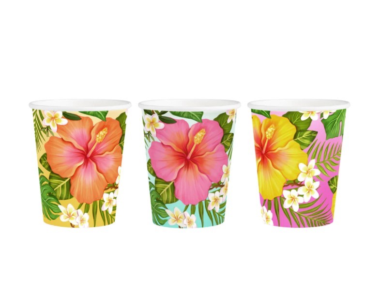 Kubek tropikalne kwiaty Aloha 270ml 6szt.