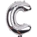 Balon foliowy 32" litera "C" srebrny