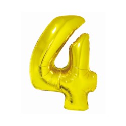 Balon foliowy Smart, Cyfra 4, złota, 76 cm