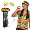 Zestaw Rasta kapelusz, okulary imprezowe,papieros