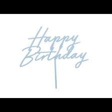 Topper akrylowy na tort Happy Birthday, mglisty ni