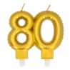 Złota świeczka 80 lat, 8cm