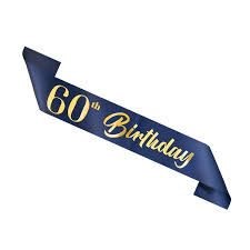 Szarfa urodzinowa 60th Birthday Granat