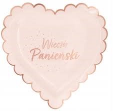Talerzyki papierowe Wieczór Panieński Serce róż...