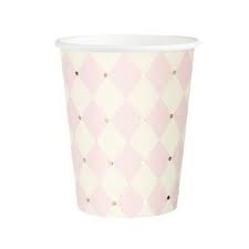 Kubek w romby różowe Baby 220ml 6szt.