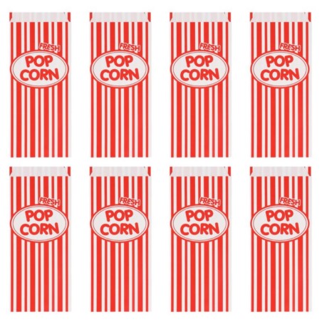 Zestaw 8 papierowych torebek na popcorn