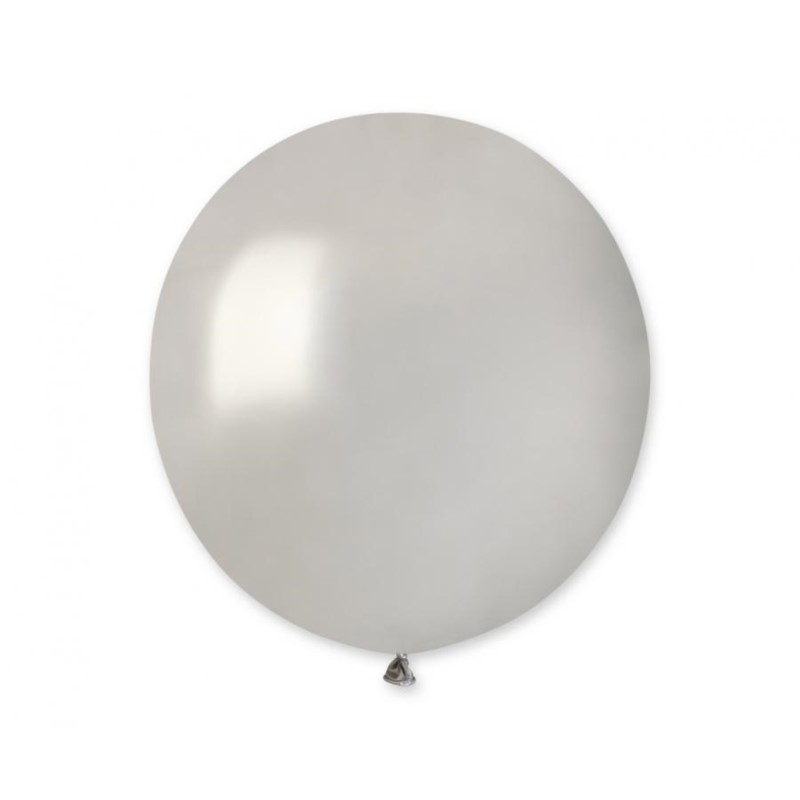 Balony Gemar 19", metalik srebrne, 25szt.