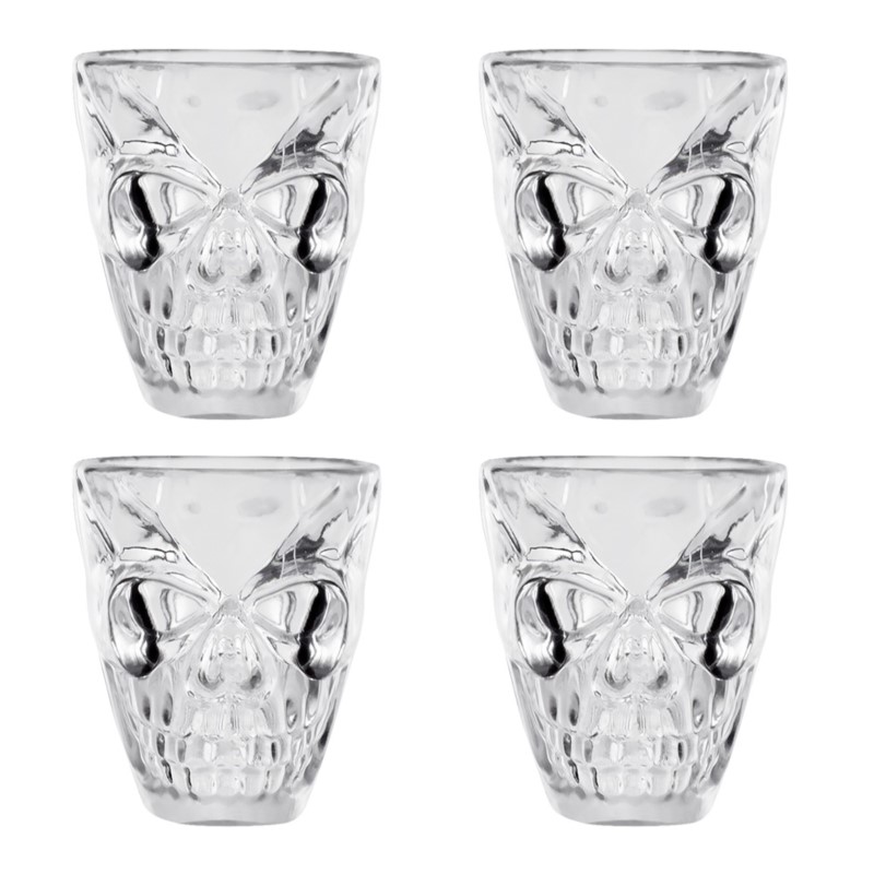 Halloweenowe kieliszki do shotów Czaszka 50ml 4szt