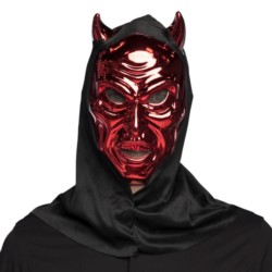 Maska na Halloween Czerwony Diabeł z kapturem