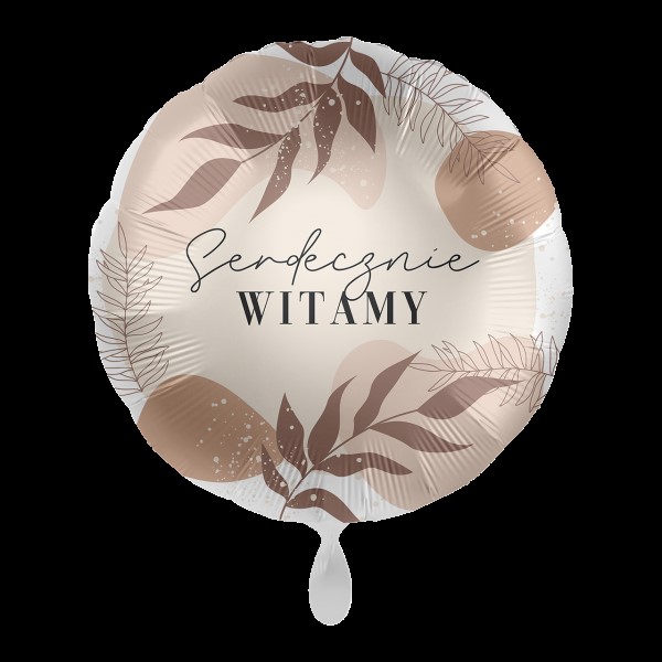 Balon foliowy 43cm Serdecznie witamy