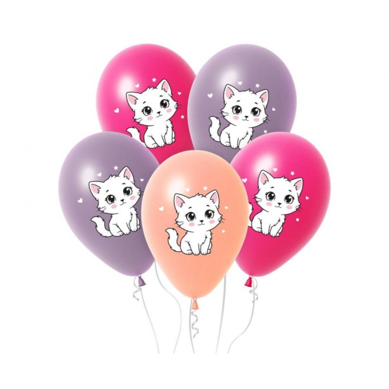 Balony Kotek, 12" , 5 szt.