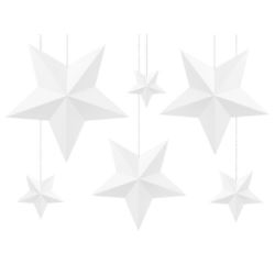 Dekoracje wiszące - Gwiazdki - białe