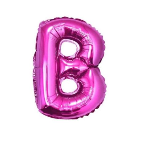 Balon foliowy "Litera B", różowa 35 cm.