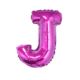 Balon foliowy "Litera J", różowa, 35 cm
