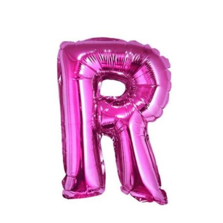 Balon foliowy "Litera R", różowa 35 cm