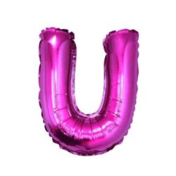 Balon foliowy "Litera U", różowa 35 cm