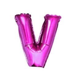 Balon foliowy "Litera V", różowa 35 cm
